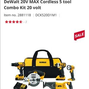 DeWalt 5 Tool Combo